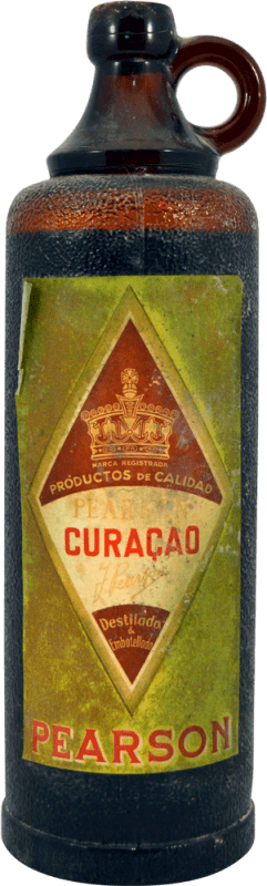Envio grátis | Curaçao Pearson Tapón Deteriorado 1940's Espanha 75 cl Exemplar de colecionador Não Próprio para Consumo