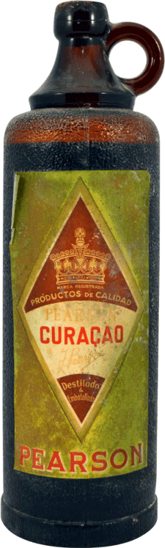 Envio grátis | Licores Pearson Curaçao Tapón Deteriorado Espécime de Colecionador década de 1940 Espanha 75 cl