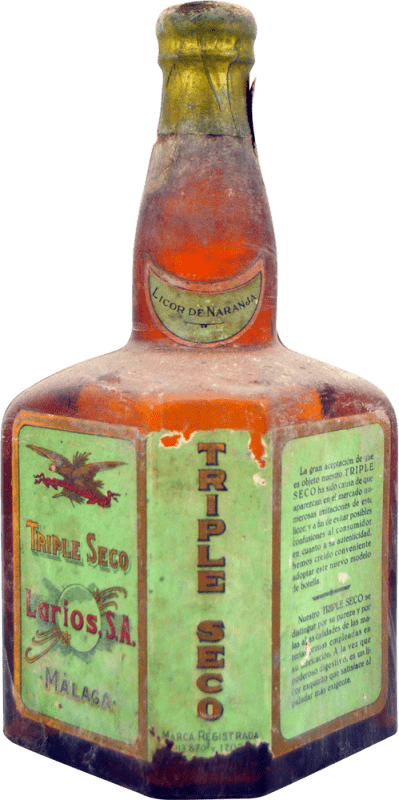 Envoi gratuit | Triple Sec Larios 1930's Espagne 75 cl Objet de Collection Non Destinée à la Consommation