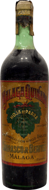 Free Shipping | Fortified wine Carrasco & Benítez Hoja de Parra Málaga Quinado Collector's Specimen 1940's Spain 75 cl