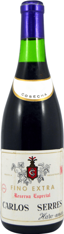 Envio grátis | Vinho Generoso Fortificado Carlos Serres Especial Espécime de Colecionador Reserva 1958 D.O.Ca. Rioja La Rioja Espanha 75 cl