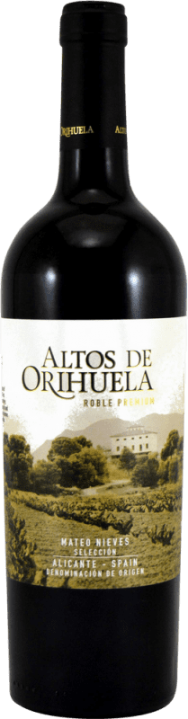 Free Shipping | Red wine Mateo Altos de Orihuela Premium Oak D.O. Alicante Valencian Community Spain Syrah, Monastrell 75 cl