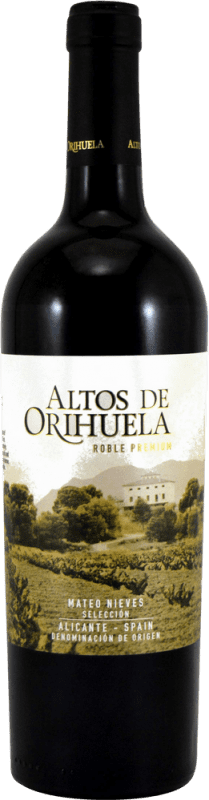 5,95 € Envío gratis | Vino Tinto Mateo Altos de Orihuela Premium Roble D.O. Alicante