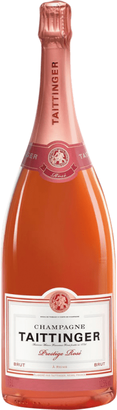 159,95 € Kostenloser Versand | Rosé Sekt Taittinger Prestige Rose A.O.C. Champagne Magnum-Flasche 1,5 L