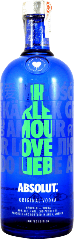 Envio grátis | Vodca Absolut Drop of Love Suécia 1 L