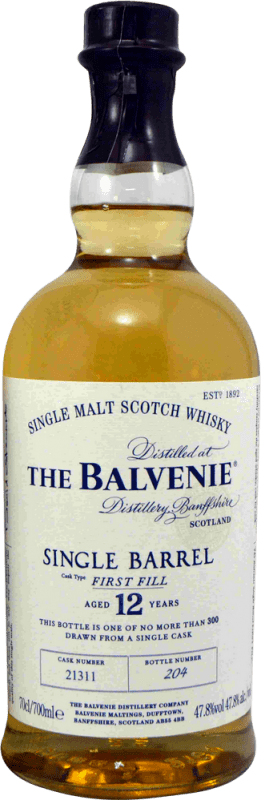 Kostenloser Versand | Single Malt Whisky Balvenie Single Barrel First Fill Großbritannien 12 Jahre 70 cl