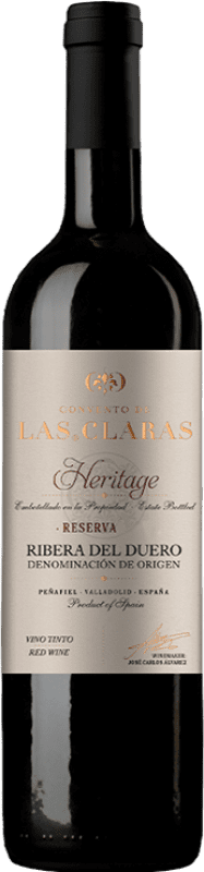 Free Shipping | Red Wine Convento de Las Claras Heritage Reserve — Aged D.O. Ribera del Duero Castilla y León Spain Tempranillo 75 cl