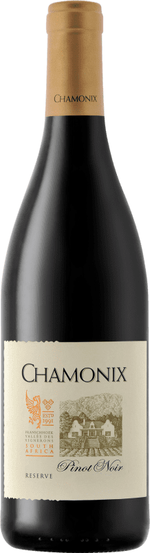 Free Shipping | Red wine Chamonix Reserve I.G. Franschhoek Stellenbosch South Africa Pinot Black 75 cl