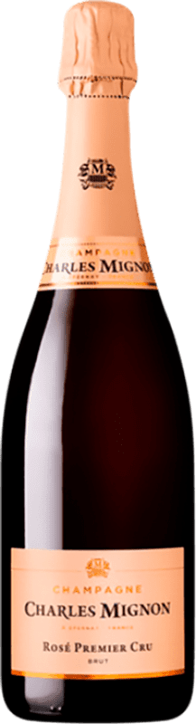 送料無料 | ロゼのスパークリングワイン Charles Mignon Brut — ブリュット 1er Premier Cru, Rosé — ロゼ, Premium — プレミアム レセルバ A.O.C. Champagne シャンパン フランス Pinot Noir — ピノ・ノワール, Chardonnay — シャルドネ 75 cl