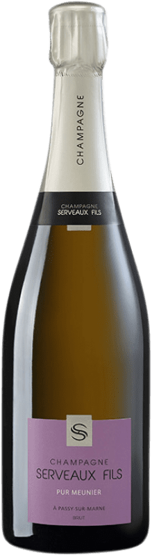Бесплатная доставка | Белое игристое вино Serveaux Brut — брют A.O.C. Champagne шампанское Франция Pinot Meunier — Пино Менье 75 cl