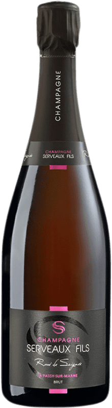 Бесплатная доставка | Розовое игристое вино Serveaux Saignée Extra Brut — Экстра Брют Rosé — Розе A.O.C. Champagne шампанское Франция Pinot Meunier — Пино Менье 75 cl
