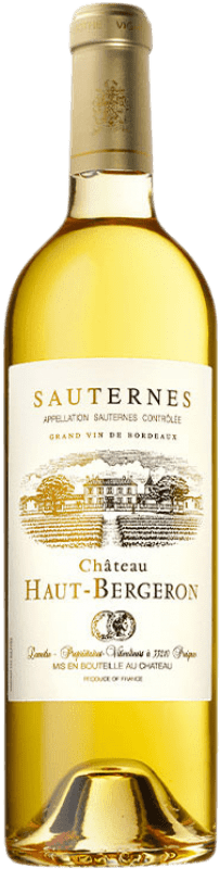 Free Shipping | White Wine Château Haut-Bergeron Dulce — Sweet 1996 A.O.C. Sauternes Bordeaux France Sémillon, Muscadelle, Sauvignon 75 cl