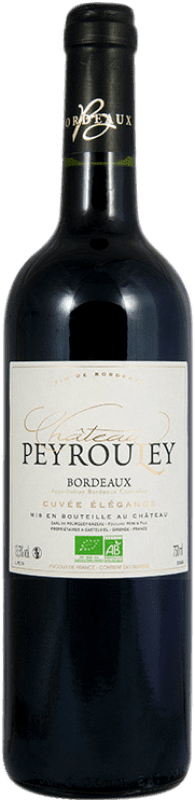 Free Shipping | Red wine Château Peyrouley Cuvée Élégance A.O.C. Bordeaux Bordeaux France Merlot, Cabernet Sauvignon Organic 75 cl