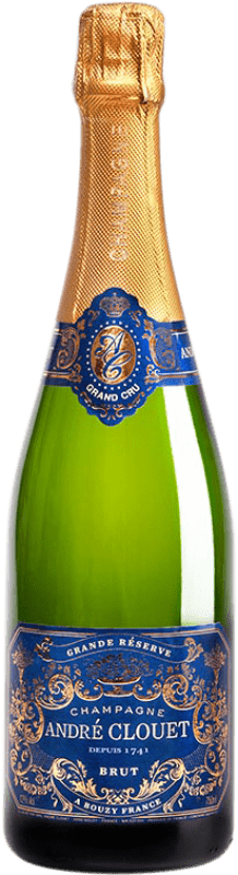 59,95 € Бесплатная доставка | Белое игристое André Clouet Grand Cru брют Гранд Резерв A.O.C. Champagne