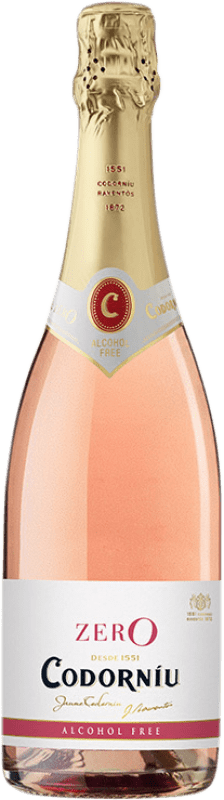 Free Shipping | Rosé Sparkling Wine Codorníu Zero Rosé Spain Xarel·lo, Chardonnay 75 cl Alcohol-Free