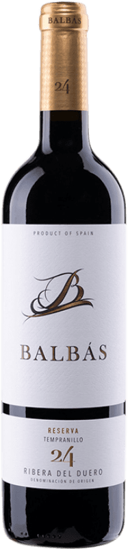 免费送货 | 红酒 Balbás 预订 D.O. Ribera del Duero 卡斯蒂利亚莱昂 西班牙 Tempranillo 75 cl