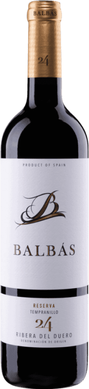 16,95 € | Красное вино Balbás Резерв D.O. Ribera del Duero Кастилия-Леон Испания Tempranillo 75 cl