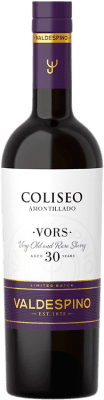 Kostenloser Versand | Likörwein Valdespino Coliseo Amontillado VORS Very Old Rare Sherry — Sehr Aeltener Alter D.O. Jerez-Xérès-Sherry Andalusien Spanien Palomino Fino Medium-Flasche 50 cl