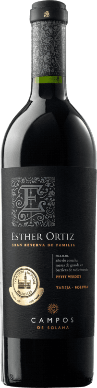 Free Shipping | Red wine Campos de Solana Esther Ortiz de Familia Grand Reserve Bolivia Petit Verdot 75 cl