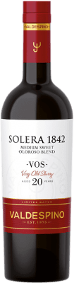 72,95 € | Sweet wine Valdespino Solera 1842 Oloroso V.O.S. D.O. Jerez-Xérès-Sherry Andalusia Spain Palomino Fino, Pedro Ximénez Medium Bottle 50 cl