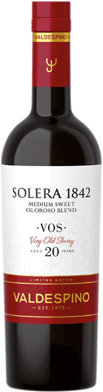 Бесплатная доставка | Сладкое вино Valdespino Solera 1842 Oloroso V.O.S. D.O. Jerez-Xérès-Sherry Андалусия Испания Palomino Fino, Pedro Ximénez бутылка Medium 50 cl