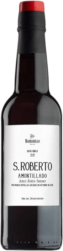 126,95 € 免费送货 | 强化酒 Barbadillo Amontillado S. Roberto Bota Única 2/2 D.O. Jerez-Xérès-Sherry 半瓶 37 cl