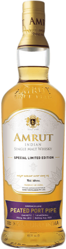 243,95 € | 威士忌单一麦芽威士忌 Amrut Indian Single Cask Peated Port Pipe 印度 70 cl