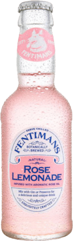 Envio grátis | Caixa de 4 unidades Refrescos e Mixers Fentimans Rose Lemonade Tonic Water Garrafa Pequena 20 cl