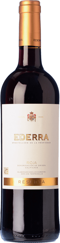 12,95 € | Red wine Bodegas Bilbaínas Ederra Reserve D.O.Ca. Rioja The Rioja Spain Tempranillo, Grenache, Mazuelo, Carignan Bottle 75 cl