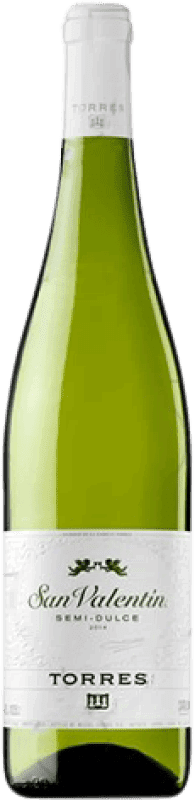 5,95 € Envío gratis | Vino blanco Torres San Valentin Medium Semi Seco Joven Cataluña España Parellada Botella 75 cl
