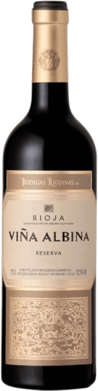 12,95 € Free Shipping | Red wine Bodegas Riojanas Viña Albina Negre Reserva D.O.Ca. Rioja The Rioja Spain Tempranillo, Graciano, Mazuelo, Carignan Bottle 75 cl