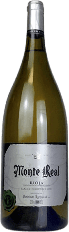 11,95 € | Vinho branco Bodegas Riojanas Monte Real Semi-seco Semi-doce Jovem D.O.Ca. Rioja La Rioja Espanha Malvasía, Macabeo Garrafa Magnum 1,5 L