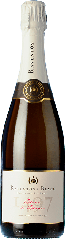 16,95 € | 白起泡酒 Raventós i Blanc Blanc de Blancs 香槟 预订 加泰罗尼亚 西班牙 Macabeo, Xarel·lo, Chardonnay, Parellada 75 cl