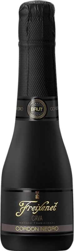 4,95 € Envio grátis | Espumante branco Freixenet Cordón Negro Mini Black Brut Reserva D.O. Cava Garrafa Pequena 20 cl