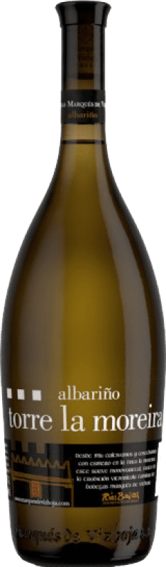 16,95 € Envío gratis | Vino blanco Marqués de Vizhoja Torre la Moreira Joven D.O. Rías Baixas Botella Magnum 1,5 L