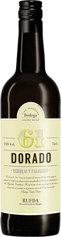 9,95 € | 强化酒 Cuatro Rayas 61 Dorado Solera D.O. Rueda 卡斯蒂利亚莱昂 西班牙 Palomino Fino, Verdejo 75 cl