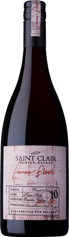 Free Shipping | Red wine Saint Clair Pioneer Block 10 Twin Hills New Zealand Pinot Black 75 cl