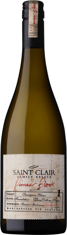 Free Shipping | White wine Saint Clair Pioneer Block 1 Foundation Aged New Zealand Sauvignon White 75 cl