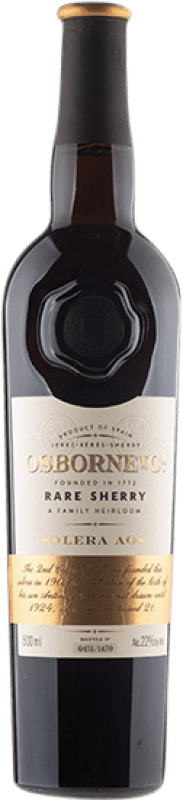 Kostenloser Versand | Verstärkter Wein Osborne Solera AOS Oloroso D.O. Jerez-Xérès-Sherry Andalucía y Extremadura Spanien Palomino Fino, Pedro Ximénez Medium Flasche 50 cl