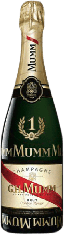 27,95 € | Weißer Sekt G.H. Mumm Cordon Rouge Formula 1 Brut — Herb Große Reserve — Lange Reifung A.O.C. Champagne Frankreich Pinot Noir — Spätburgunder, Chardonnay, Pinot Meunier — Schwarzriesling 75 cl