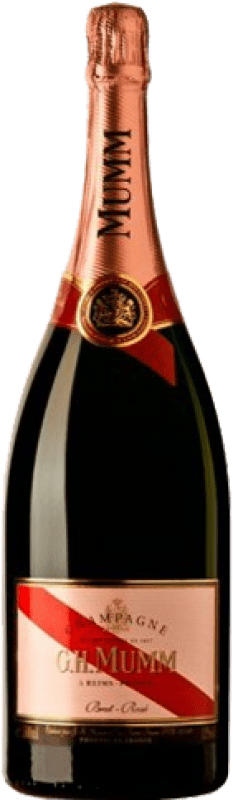 111,95 € | Espumante rosé G.H. Mumm Cordon Rouge Brut Grande Reserva A.O.C. Champagne França Pinot Preto, Chardonnay, Pinot Meunier Garrafa Magnum 1,5 L