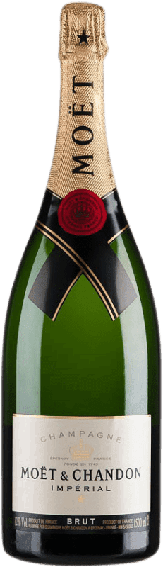 106,95 € | Белое игристое Moët & Chandon Impérial брют A.O.C. Champagne шампанское Франция Pinot Black, Chardonnay, Pinot Meunier бутылка Магнум 1,5 L