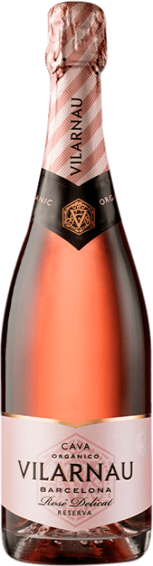 Envoi gratuit | Rosé mousseux Vilarnau Rosé Delicat Brut Réserve D.O. Cava Catalogne Espagne Pinot Noir, Trepat 75 cl