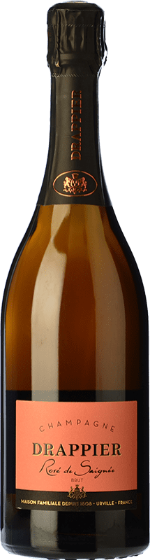 54,95 € | Rosé Sekt Drappier Brut — Herb Rosé de Saignée Große Reserve — Lange Reifung A.O.C. Champagne Frankreich Pinot Noir — Spätburgunder 75 cl