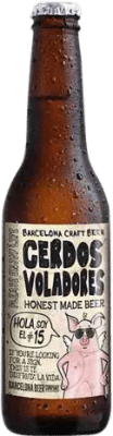 ビール Barcelona Beer Cerdos Voladores IPA 3分の1リットルのボトル 33 cl
