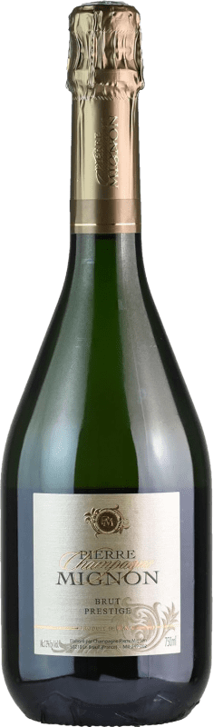 41,95 € | Weißer Sekt Pierre Mignon Brut — Herb Prestige Große Reserve — Lange Reifung A.O.C. Champagne Frankreich Pinot Noir — Spätburgunder, Chardonnay, Pinot Meunier — Schwarzriesling 75 cl
