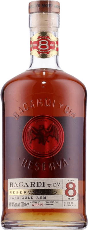 Envio grátis | Rum Bacardí Extra Añejo Reserva Bahamas 8 Anos 70 cl