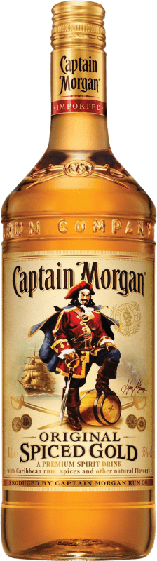 57,95 € Envio grátis | Rum Captain Morgan Spiced Añejo Garrafa Jéroboam-Duplo Magnum 3 L
