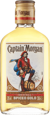 9,95 € Spedizione Gratuita | Rum Captain Morgan Spiced Añejo Petaca Piccola Bottiglia 20 cl