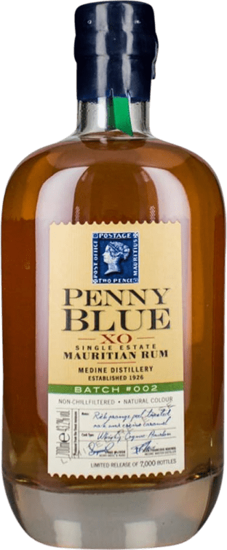 Envoi gratuit | Rhum Medine Penny Blue X.O. Extra Old Extra Añejo Maurice 70 cl